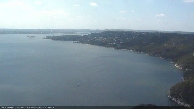 Lake Travis webcam, July 7, 2016 3:35 PM CT