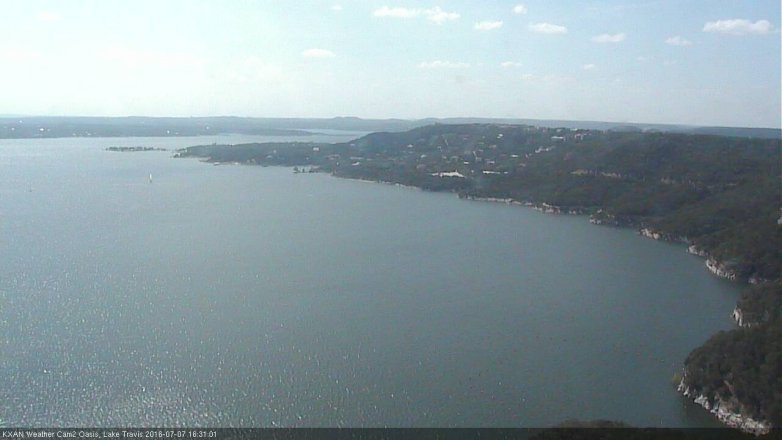 Lake Travis webcam, July 7, 2016 3:40 PM CT