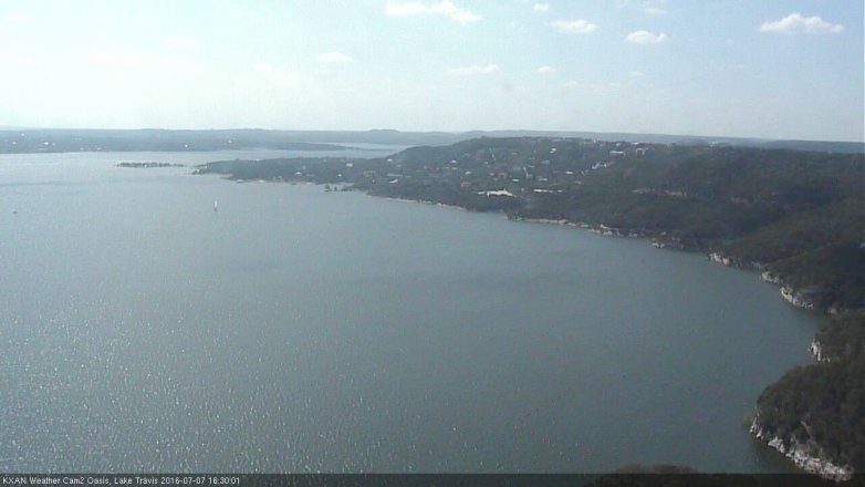 Lake Travis webcam, July 7, 2016 3:50 PM CT