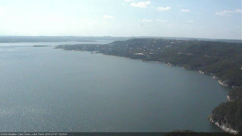 Lake Travis webcam, July 7, 2016 4:05 PM CT