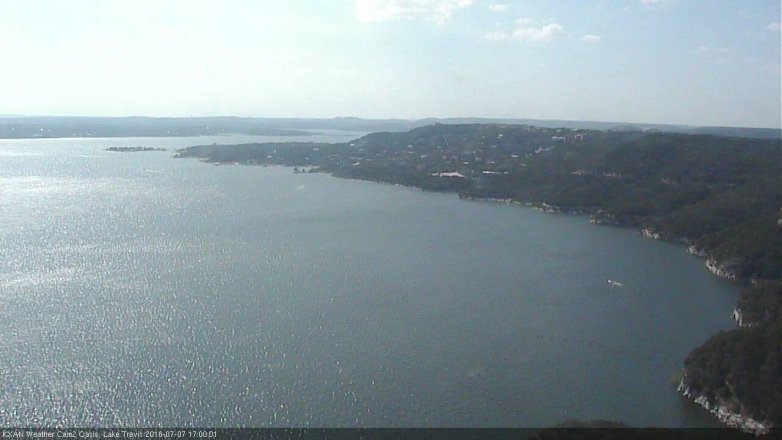 Lake Travis webcam, July 7, 2016 4:10 PM CT