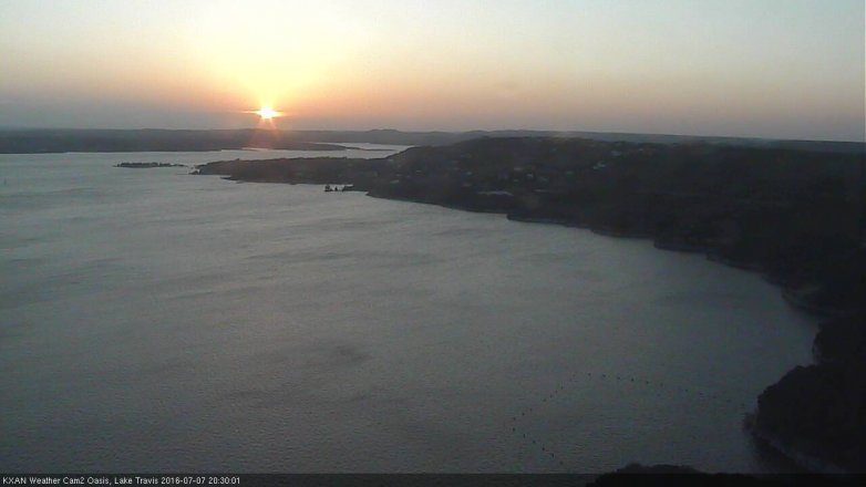 Lake Travis webcam, July 7, 2016 7:35 PM CT