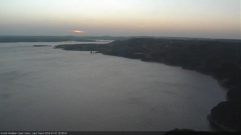 Lake Travis webcam, July 7, 2016 7:50 PM CT