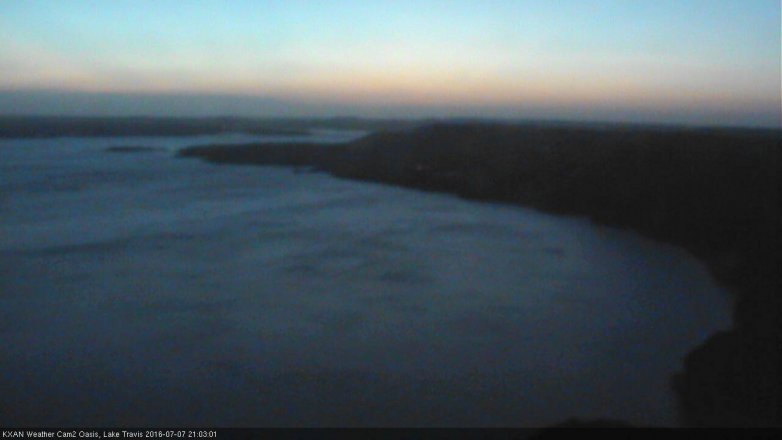 Lake Travis webcam, July 7, 2016 8:10 PM CT