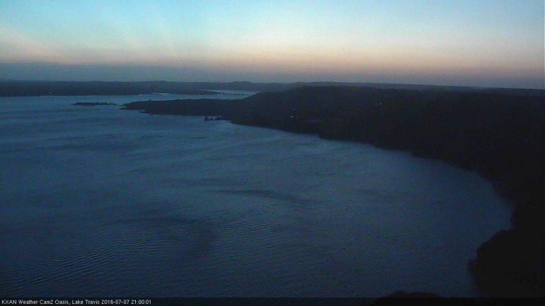Lake Travis webcam, July 7, 2016 8:30 PM CT