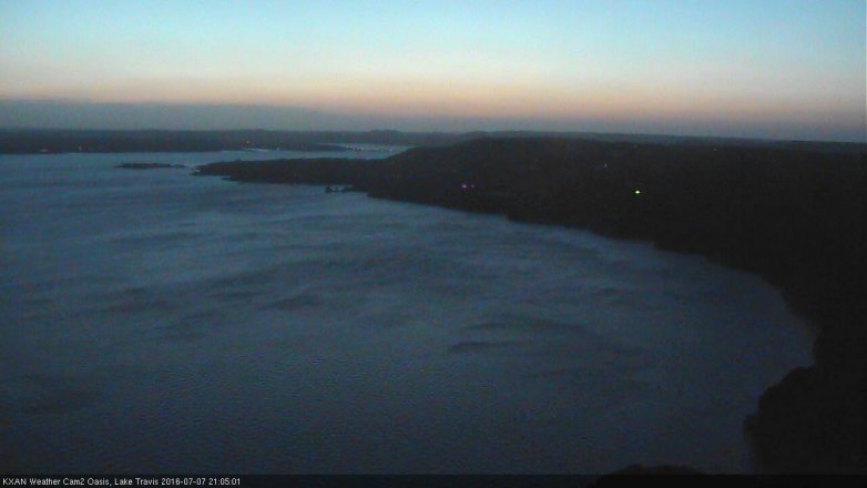 Lake Travis webcam, July 7, 2016 8:35 PM CT