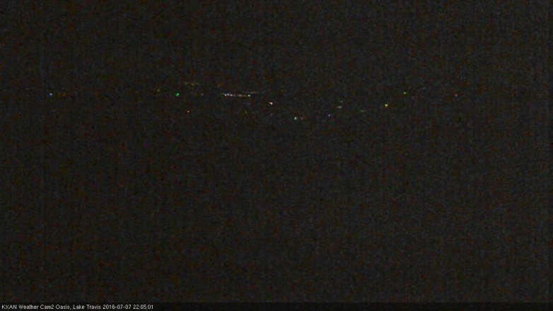 Lake Travis webcam, July 7, 2016 9:20 PM CT