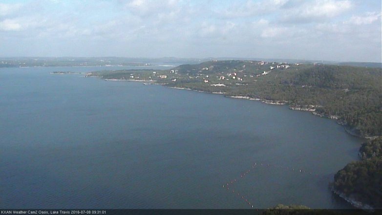 Lake Travis webcam, July 8, 2016 9:00 AM CT