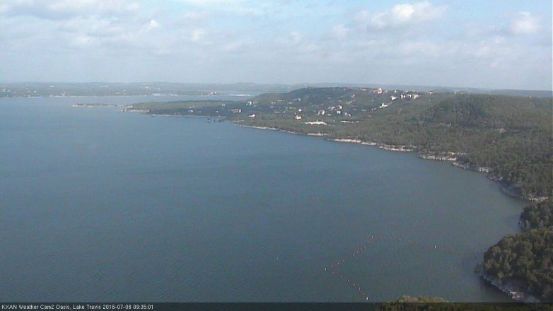 Lake Travis webcam, July 8, 2016 9:05 AM CT