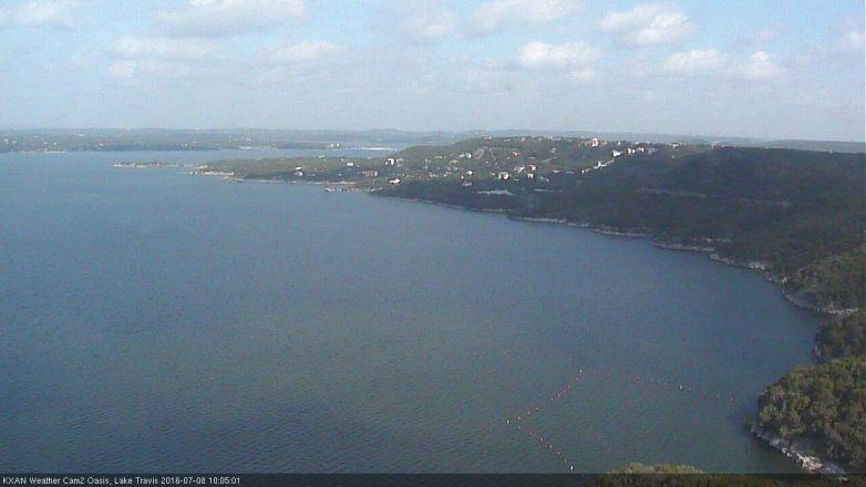 Lake Travis webcam, July 8, 2016 9:25 AM CT