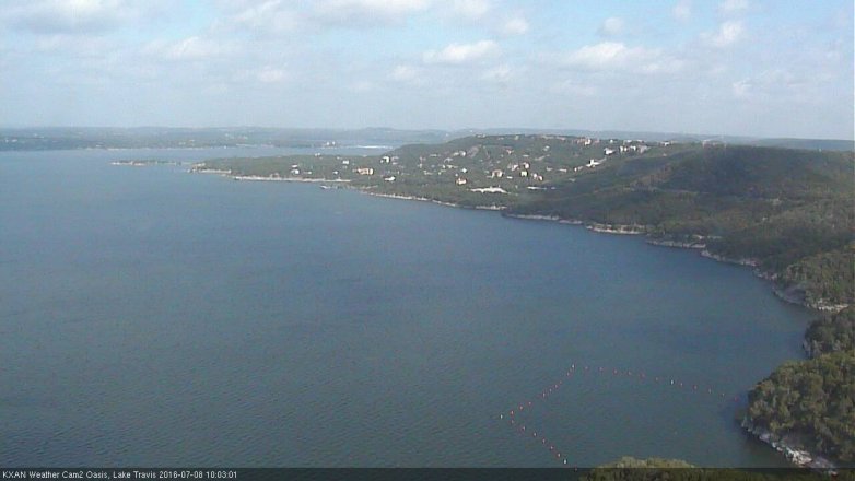 Lake Travis webcam, July 8, 2016 9:35 AM CT