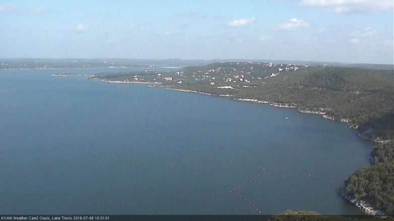 Lake Travis webcam, July 8, 2016 9:45 AM CT