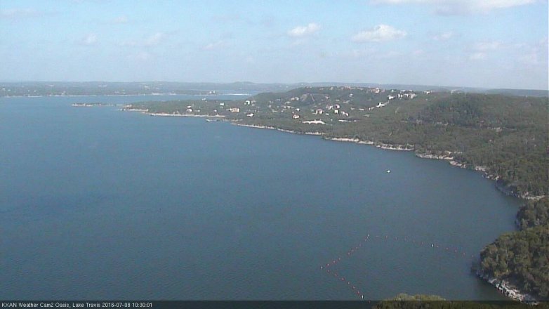 Lake Travis webcam, July 8, 2016 9:50 AM CT