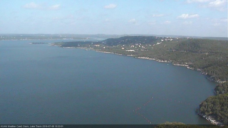 Lake Travis webcam, July 8, 2016 9:55 AM CT