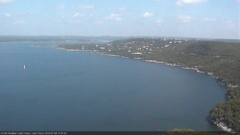 Lake Travis webcam, July 8, 2016 10:05 AM CT