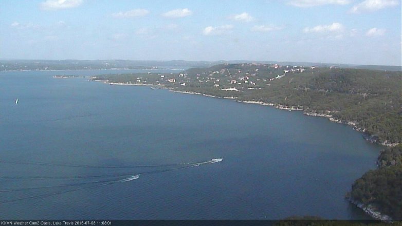 Lake Travis webcam, July 8, 2016 10:15 AM CT