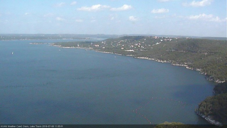 Lake Travis webcam, July 8, 2016 10:30 AM CT