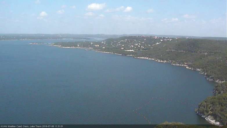 Lake Travis webcam, July 8, 2016 10:55 AM CT