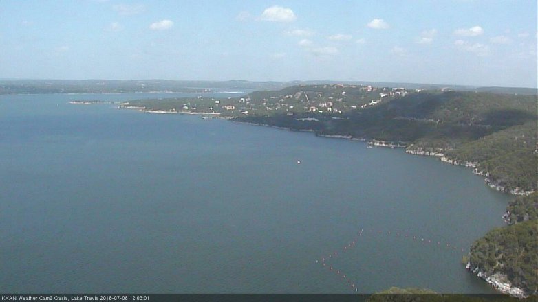 Lake Travis webcam, July 8, 2016 11:10 AM CT