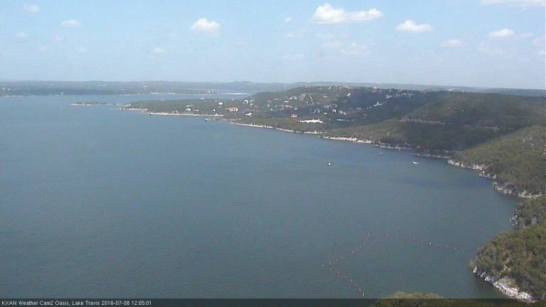 Lake Travis webcam, July 8, 2016 11:30 AM CT