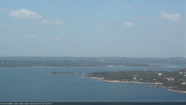 Lake Travis webcam, July 8, 2016 11:35 AM CT