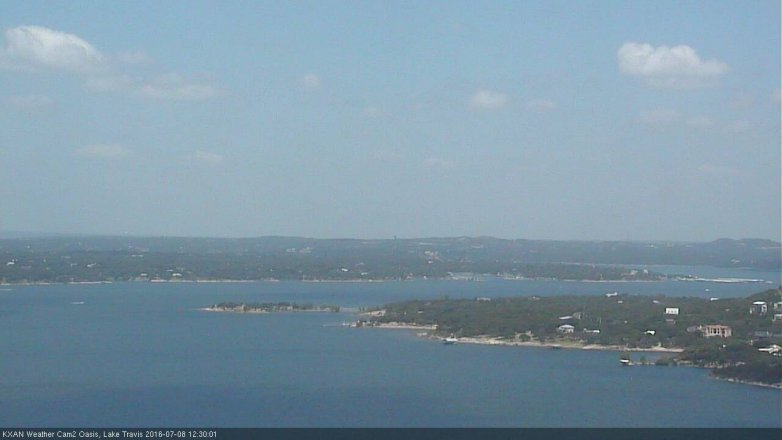 Lake Travis webcam, July 8, 2016 11:50 AM CT