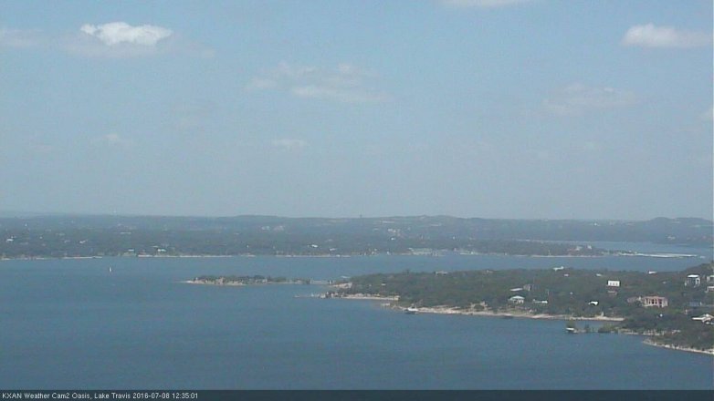 Lake Travis webcam, July 8, 2016 12:05 PM CT