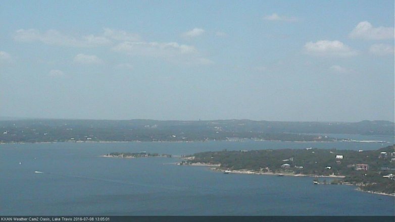 Lake Travis webcam, July 8, 2016 12:10 PM CT