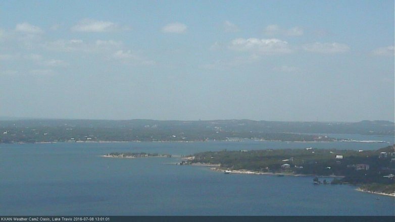 Lake Travis webcam, July 8, 2016 12:15 PM CT