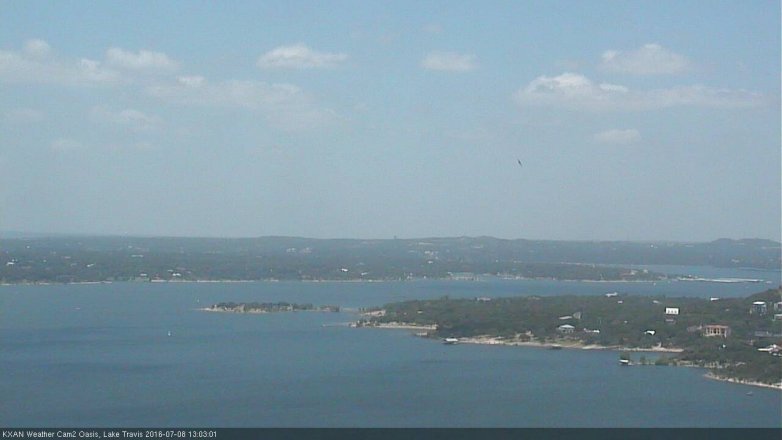Lake Travis webcam, July 8, 2016 12:35 PM CT