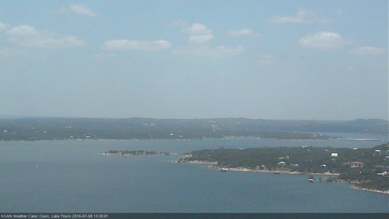 Lake Travis webcam, July 8, 2016 12:55 PM CT