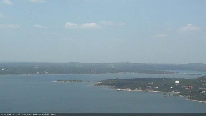 Lake Travis webcam, July 8, 2016 1:05 PM CT