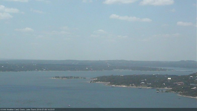 Lake Travis webcam, July 8, 2016 2:00 PM CT