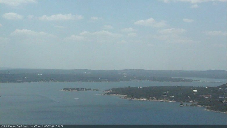 Lake Travis webcam, July 8, 2016 2:20 PM CT