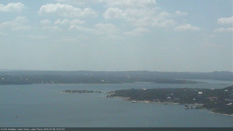 Lake Travis webcam, July 8, 2016 2:40 PM CT