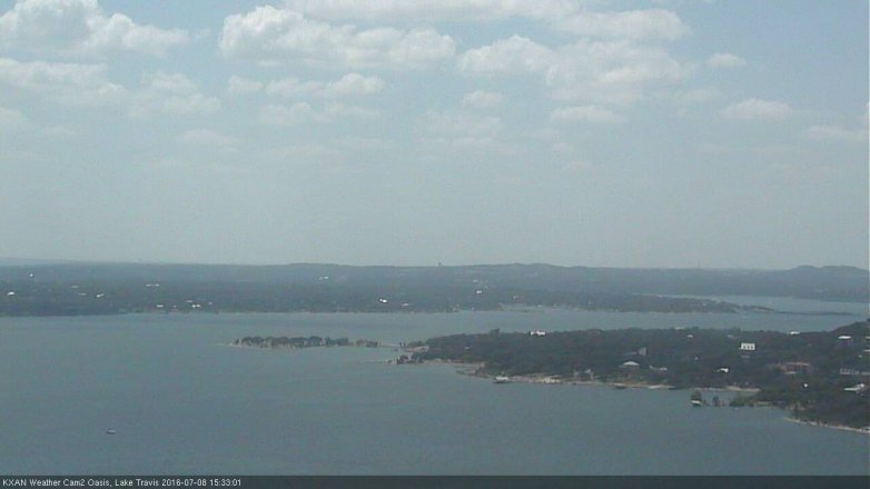 Lake Travis webcam, July 8, 2016 2:45 PM CT