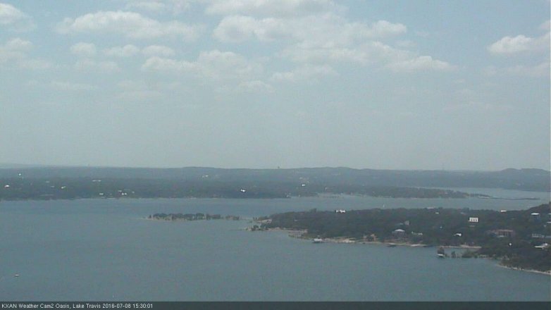 Lake Travis webcam, July 8, 2016 3:00 PM CT