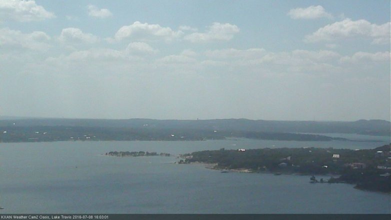 Lake Travis webcam, July 8, 2016 3:10 PM CT