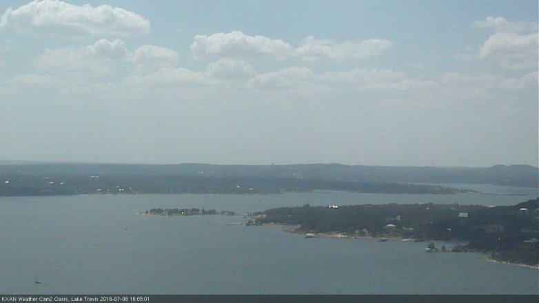 Lake Travis webcam, July 8, 2016 3:15 PM CT