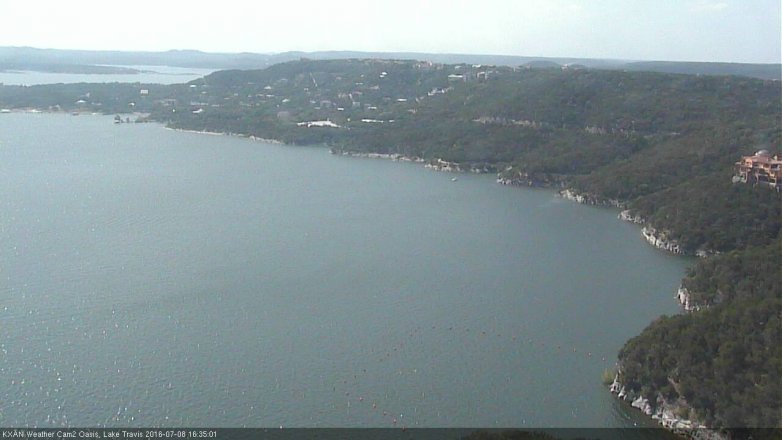 Lake Travis webcam, July 8, 2016 3:50 PM CT