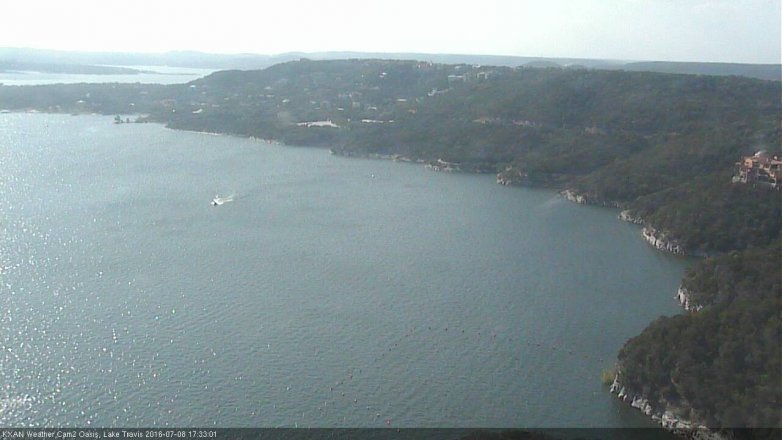 Lake Travis webcam, July 8, 2016 4:40 PM CT