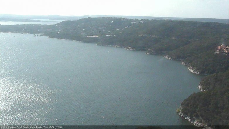 Lake Travis webcam, July 8, 2016 5:05 PM CT