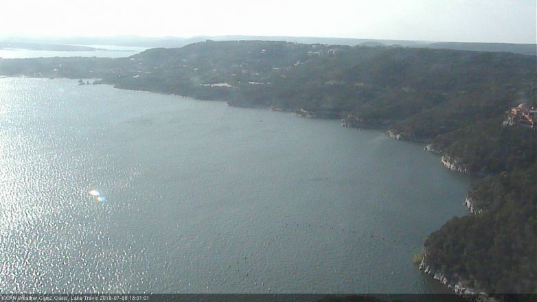 Lake Travis webcam, July 8, 2016 5:10 PM CT