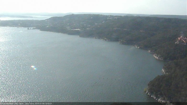 Lake Travis webcam, July 8, 2016 5:20 PM CT