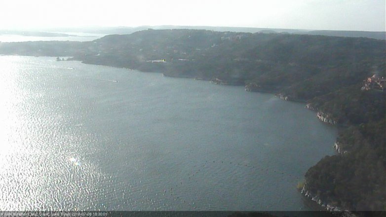 Lake Travis webcam, July 8, 2016 5:35 PM CT