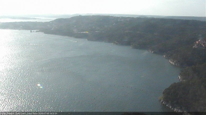 Lake Travis webcam, July 8, 2016 5:55 PM CT