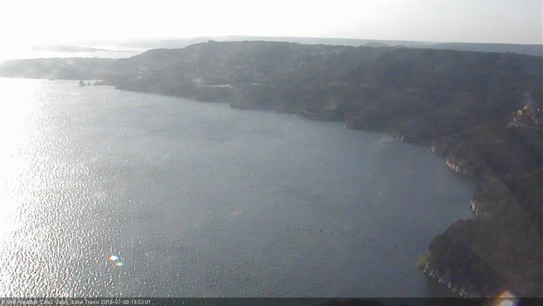 Lake Travis webcam, July 8, 2016 6:15 PM CT