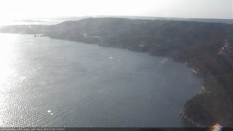 Lake Travis webcam, July 8, 2016 6:25 PM CT