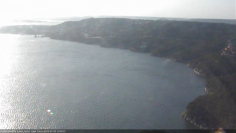 Lake Travis webcam, July 8, 2016 6:30 PM CT