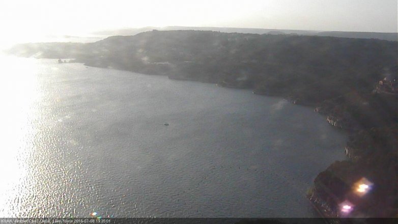 Lake Travis webcam, July 8, 2016 6:40 PM CT